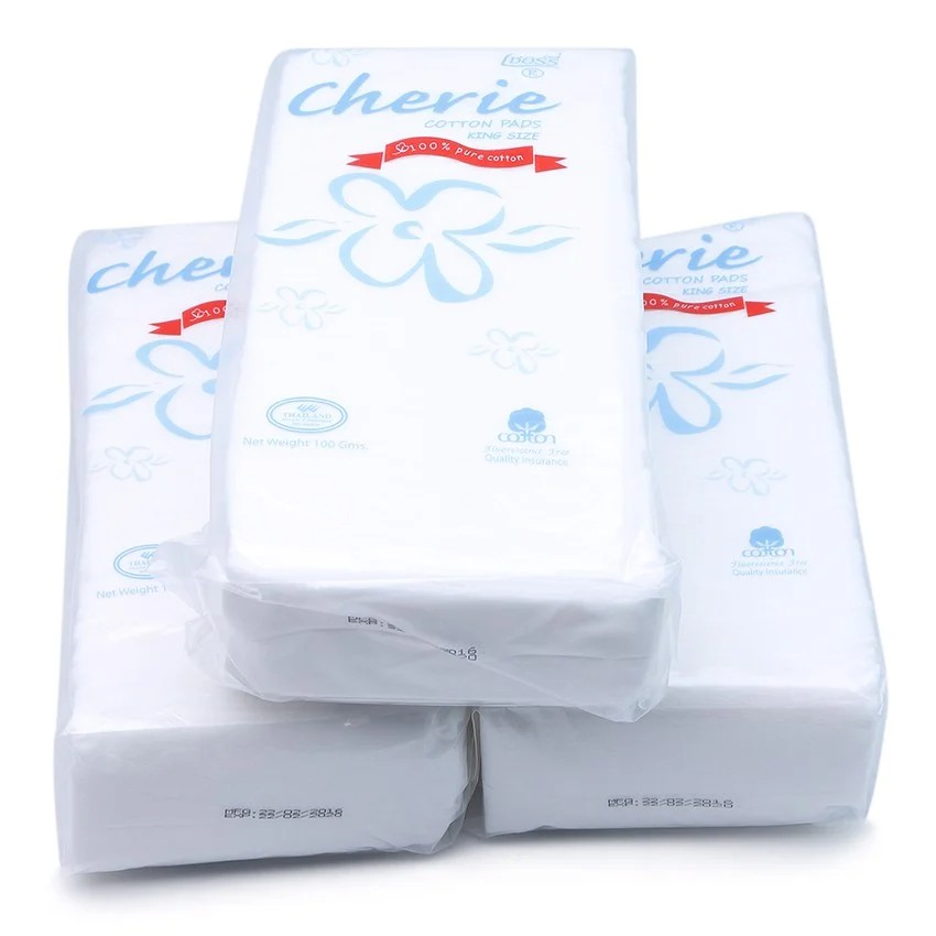 [ẢNH TỰ CHỤP] Bông tẩy trang CHERIE thương hiệu Thái Lan 100 miếng 100% pure cotton